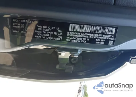 2021 Jeep Renegade Latitude Fwd из США, поврежденный, VIN ZACNJCBB0MPN29108